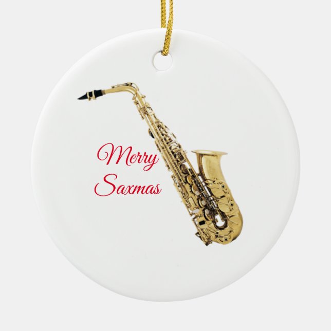 Merry Saxmas Ornament (Front)