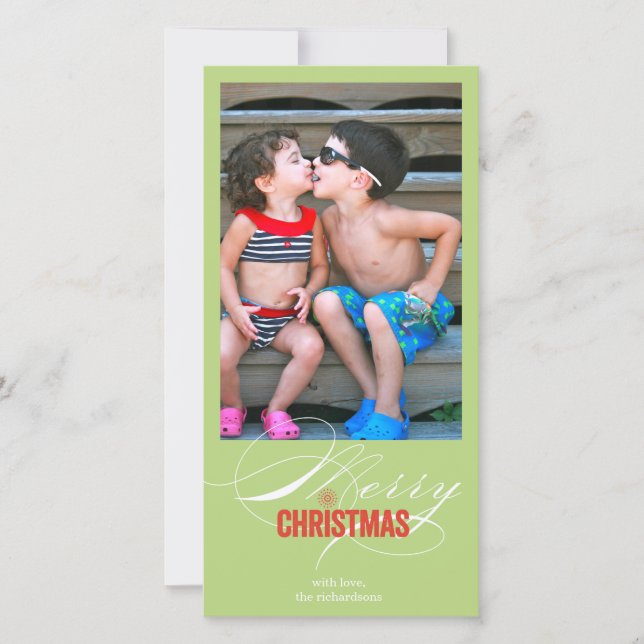 Merry Script Holiday Card (Front)