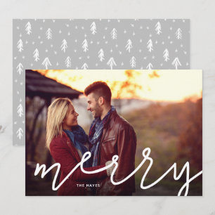 Merry Script Photo Overlay Holiday Card