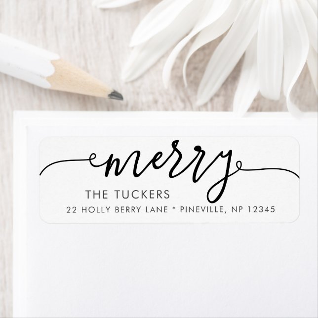 MERRY Script Simple Christmas Return Adresse (En situation)