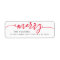 MERRY Script Simple Red Christmas Return Address