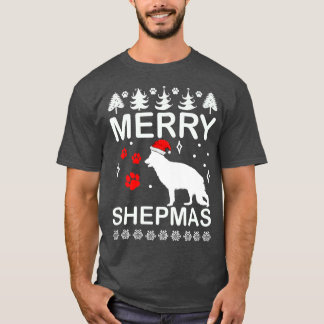 Merry Shepmas Christmas German Shepard Premium  T-Shirt