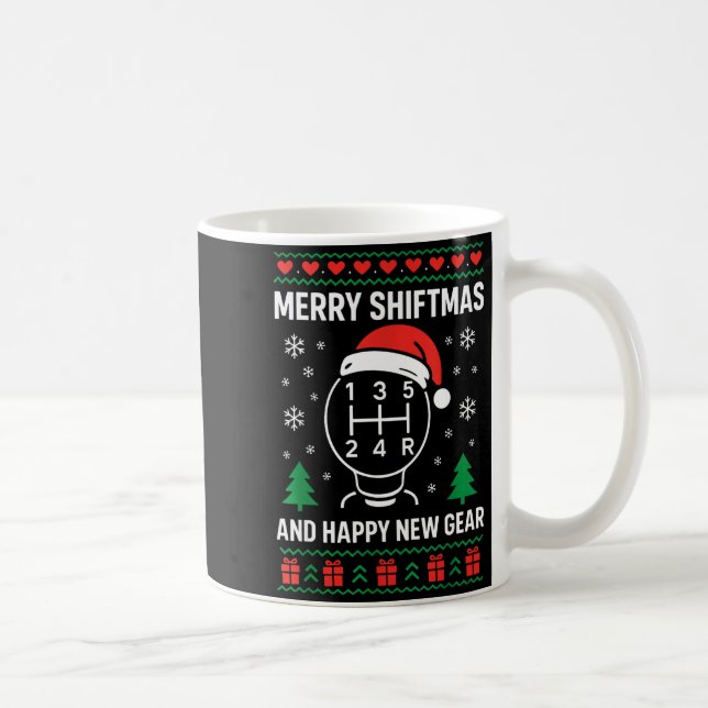 Merry Shiftmas And Happy New Manual Driver Christm Coffee Mug (Right)