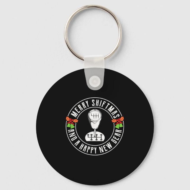 Merry Shiftmas Manual Transmission Christmas Theme Keychain (Front)