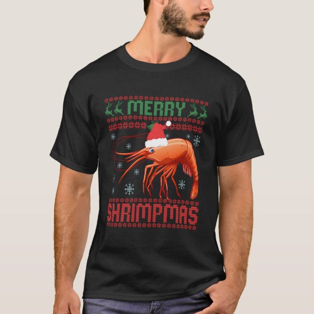Merry Shrimpmas drôle crevettes laides Noël Sweat (Devant)