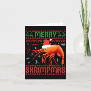 Merry Shrimpmas Funny Shrimp Ugly Christmas Sweate Card