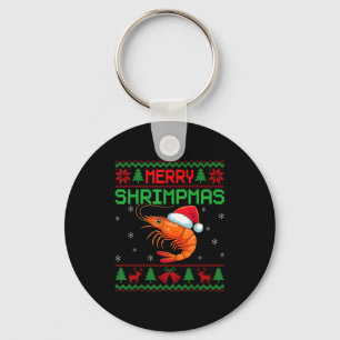 Merry Shrimpmas Funny Shrimp Ugly Christmas Sweate Keychain