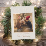 Merry Simple Modern Minimal Photo Foil Holiday Card<br><div class="desc">Create your own personalized holiday cards this festive season. Simply add your favourite family photo to this Christmas card template.</div>