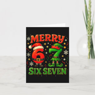 Merry Six Seven Funny Meme 67 Christmas Couple Des Card