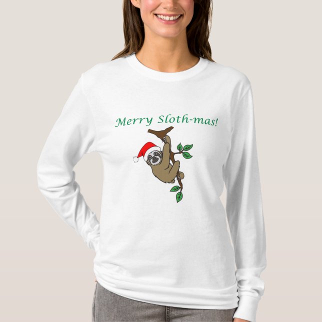 Merry Sloth-mas! Long sleeve Jersey T-Shirt (Front)
