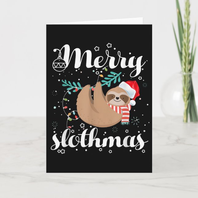 Merry Slothmas Christmas Pajama For Sloth Lovers  Card (Front)