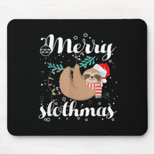 Merry Slothmas Christmas Pajama For Sloth Lovers Mouse Pad