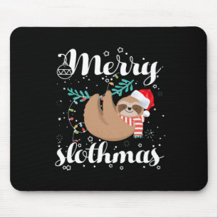 Merry Slothmas Christmas Pajama For Sloth Lovers Mouse Pad