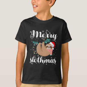 Merry Slothmas Christmas Pajama For Sloth Lovers  T-Shirt