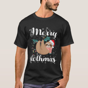 Merry Slothmas Christmas Pajama For Sloth Lovers  T-Shirt