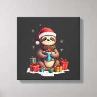 Merry Slothmas cute Christmas sloth Santa hat Xmas