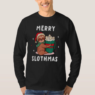 Merry Slothmas Cute Cuddling Sloth Marshmallow Hot T-Shirt