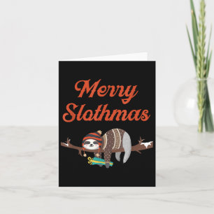 Merry Slothmas Funny Sloth Christmas  Card