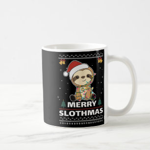 Merry Slothmas Funny Sloth Christmas Pun  Coffee Mug