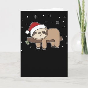 Merry Slothmas Funny Sloth For Christmas Card