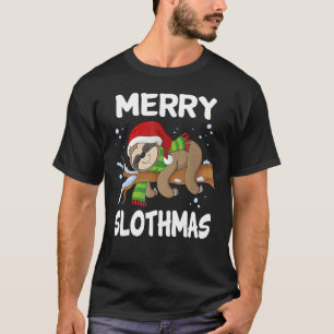 Merry Slothmas Lazy Sloth Christmas Sloth Xmas Te T-Shirt