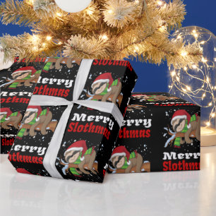 Merry Slothmas Pattern Funny Christmas Wrapping Pa Wrapping Paper