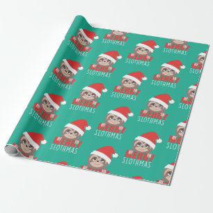 Merry Slothmas Sloth Cute Xmas Christmas Wrapping Paper