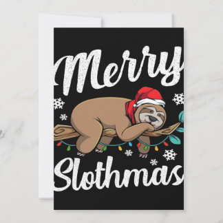Merry Slothmas Sloth Lazy Holiday Card