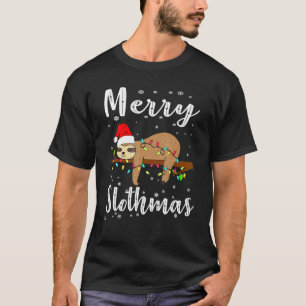 Merry Slothmas Tee Christmas Pajama for Sloth