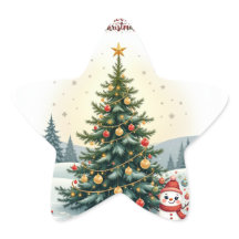 Merry Snow Watercolor Christmas Tree Gifts