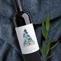 Merry Snow Watercolor Pine Christmas Tree Gifts