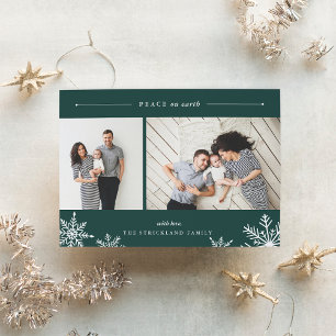 Merry Snowflake Holiday Photo Card   Hunter