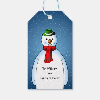 Merry Snowman Christmas Gift Tags