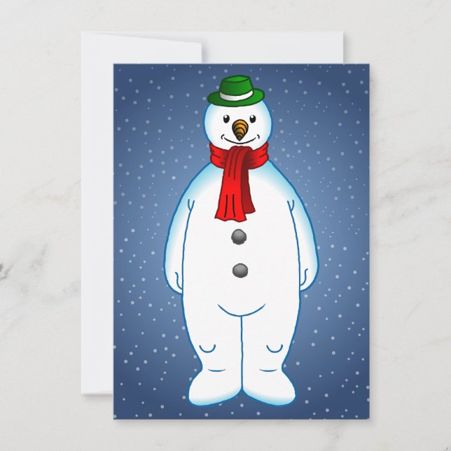 Merry Snowman Holiday Card (Front)