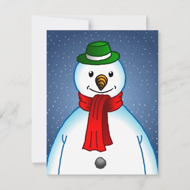 Merry Snowman Holiday Card (Front)