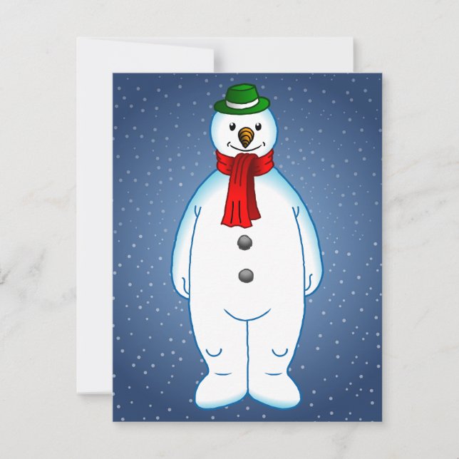 Merry Snowman Holiday Card (Front)