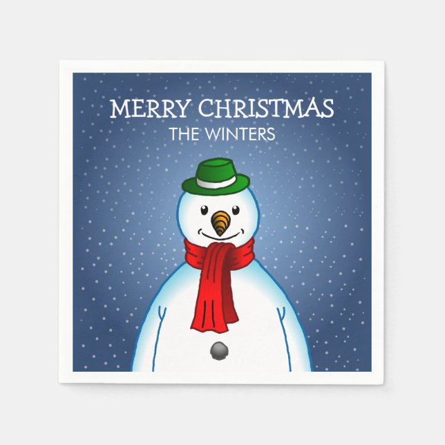 Merry Snowman Napkin (Front)