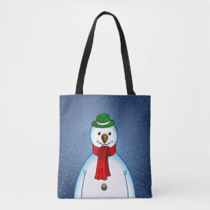 Merry Snowman Tote Bag
