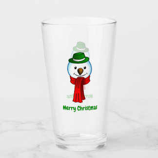 Merry Snowman with his Red Scarf Glass