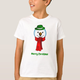 Merry Snowman with his Red Scarf T-Shirt