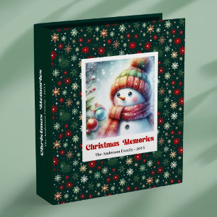 Merry snowy Christmas snowman personalized kids  Binder