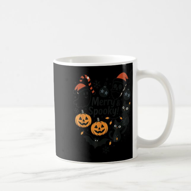 Merry Soky Halloween Christmas Cute Cats Pumpkins  Coffee Mug (Right)