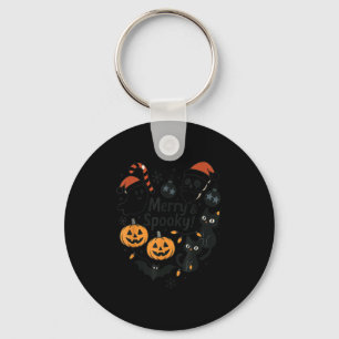 Merry Soky Halloween Christmas Cute Cats Pumpkins  Keychain