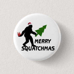Merry Squatchmas 1 Inch Round Button