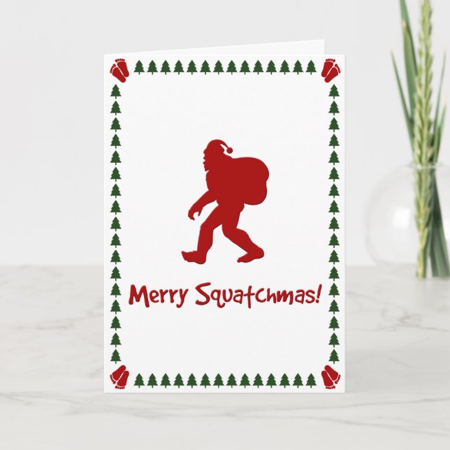 Merry Squatchmas! (Christmas Card) Holiday Card (Front)