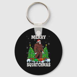 Merry Squatchmas Christmas Tree Santa Bigfoot Sasq Keychain
