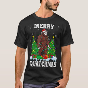 Merry Squatchmas Christmas Tree Santa Bigfoot Sasq T-Shirt