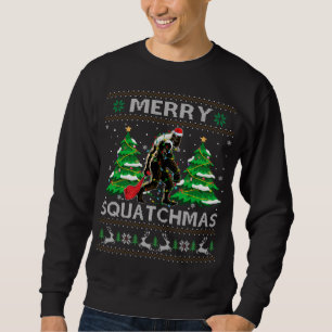 Merry Squatchmas Santa Bigfoot Sasquatch Ugly Xmas Sweatshirt