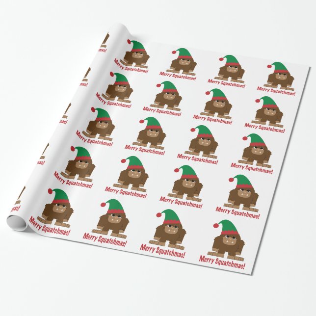 Merry Squatchmas! Wrapping Paper (Unrolled)
