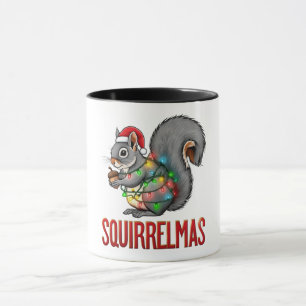 Merry Squirrelmas Funny Christmas Squirrel Holiday Mug